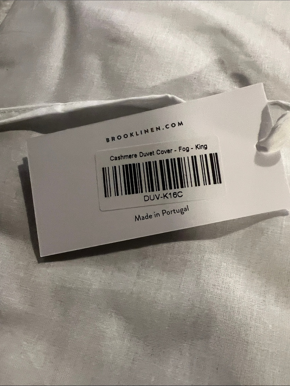 Brooklinen Heathered Cashmere Duvet Cover Fog King Size NWT